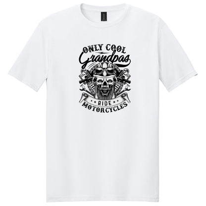 Only Cool Grandpa Ride Motorcycles Skull T-Shirt