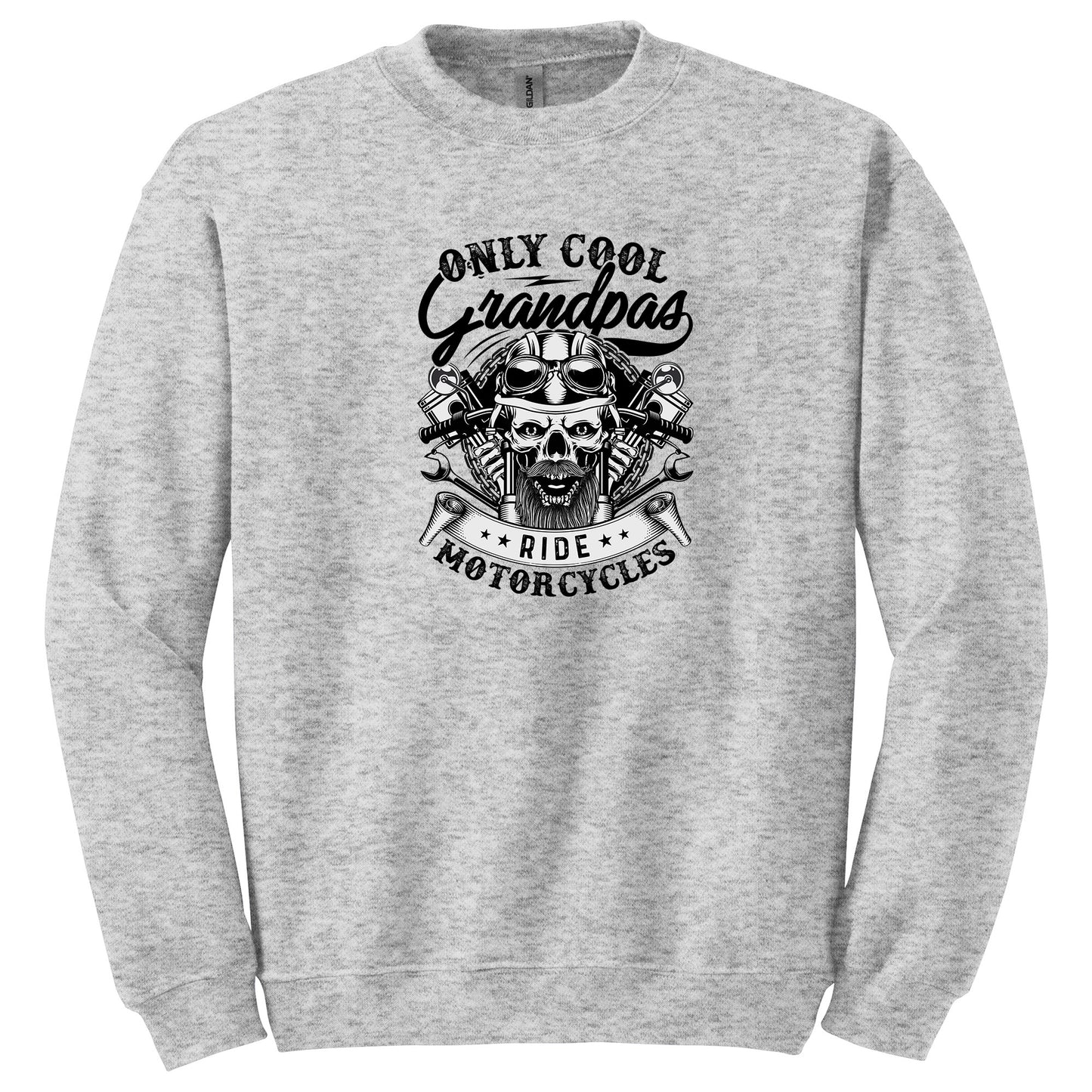 Only Cool Grandpa Ride Motorcycles Skull T-Shirt