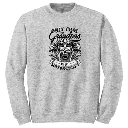 Only Cool Grandpa Ride Motorcycles Skull T-Shirt