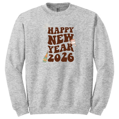 Groovy Retro Happy New Year 2026 T-Shirt