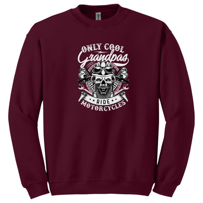 Only Cool Grandpa Ride Motorcycles Skull T-Shirt