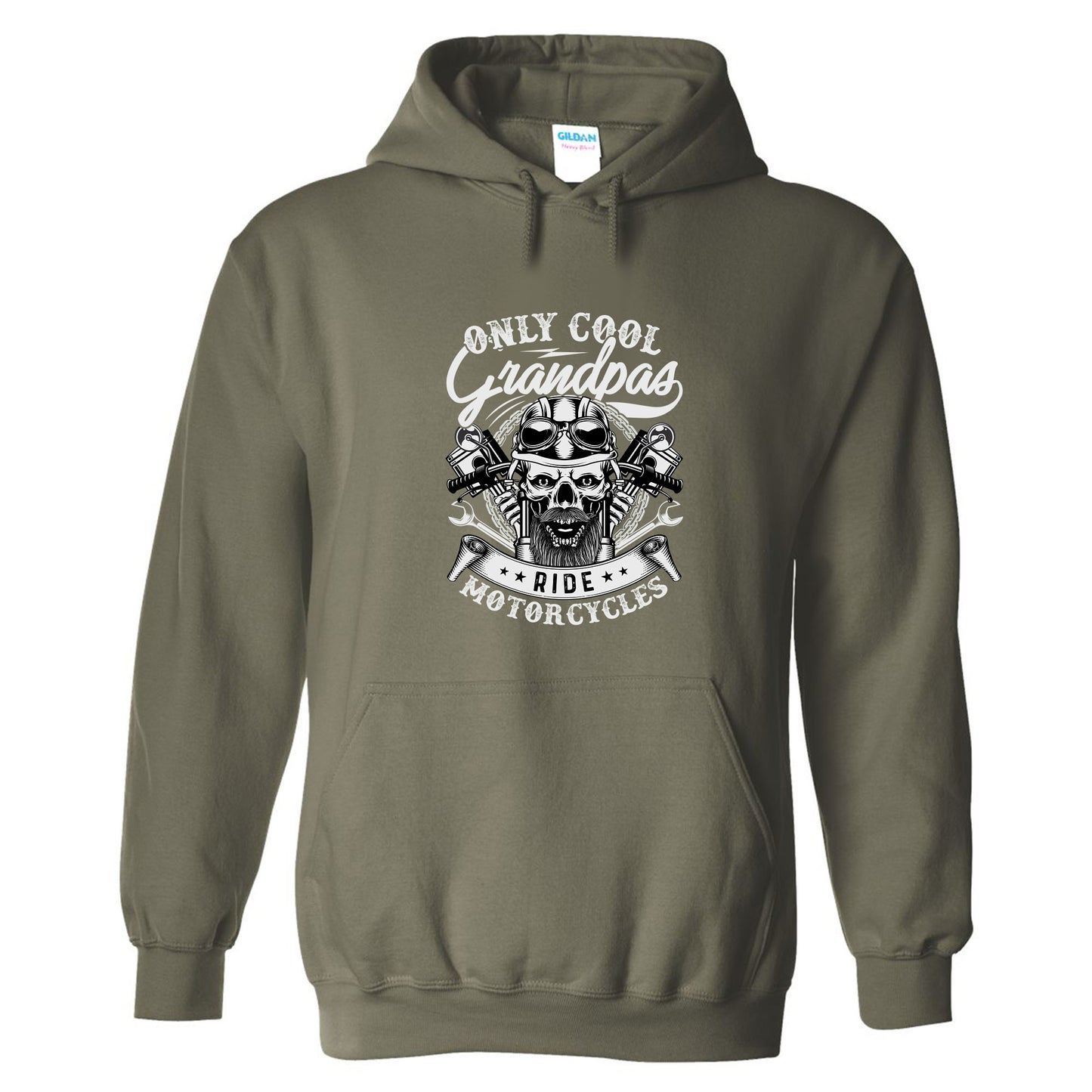 Only Cool Grandpa Ride Motorcycles Skull T-Shirt