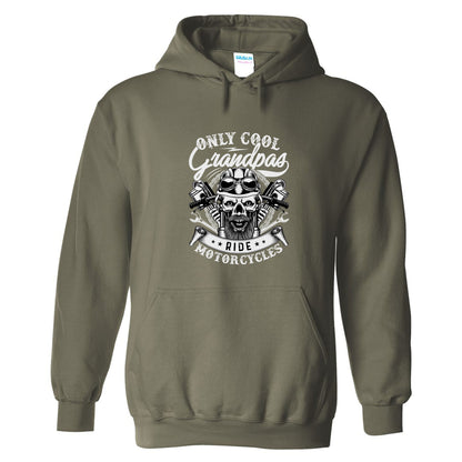 Only Cool Grandpa Ride Motorcycles Skull T-Shirt