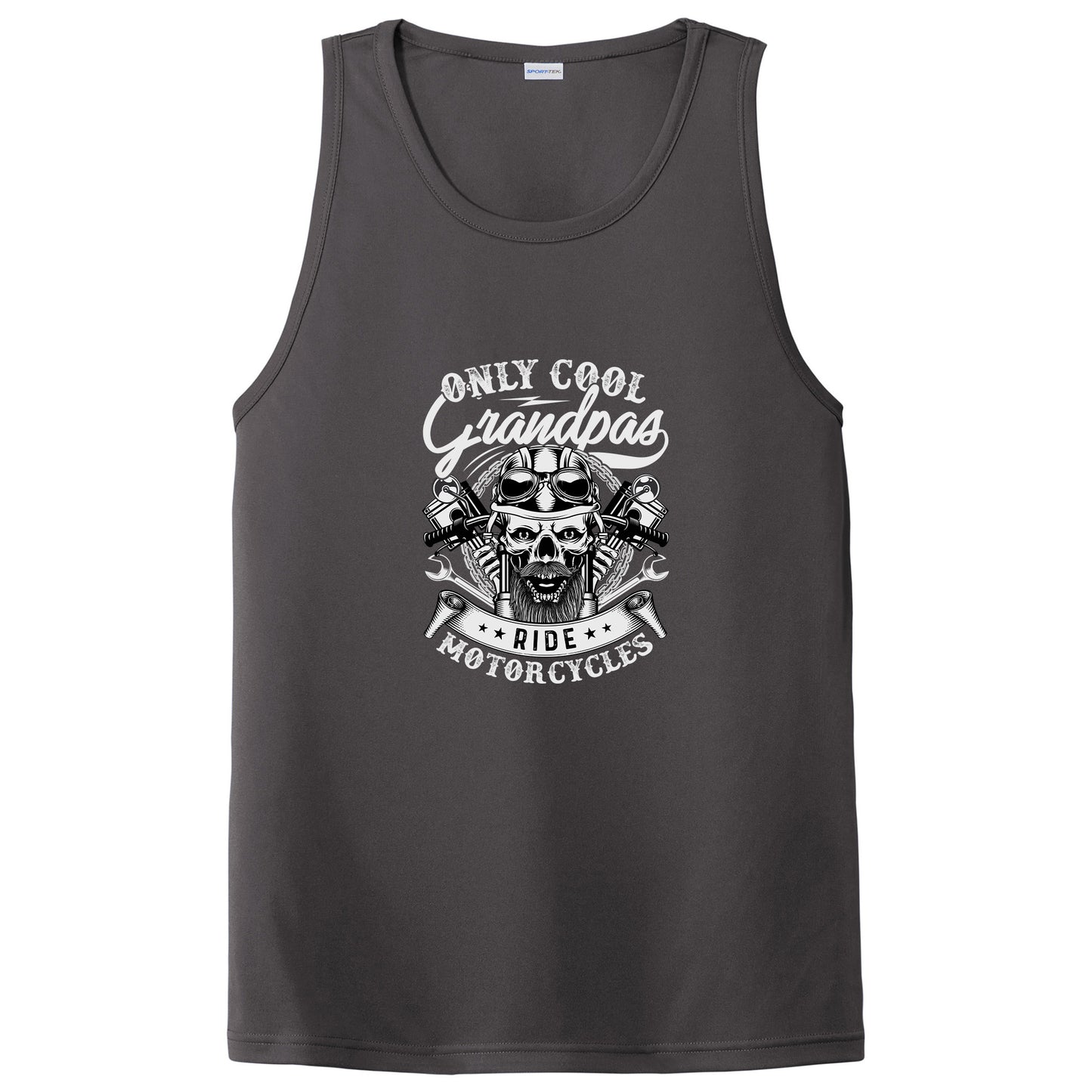 Only Cool Grandpa Ride Motorcycles Skull T-Shirt