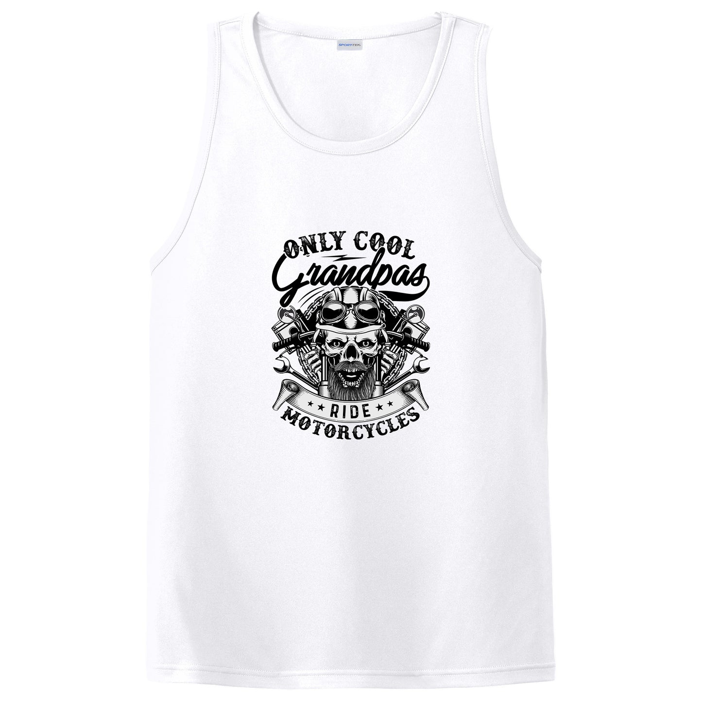 Only Cool Grandpa Ride Motorcycles Skull T-Shirt