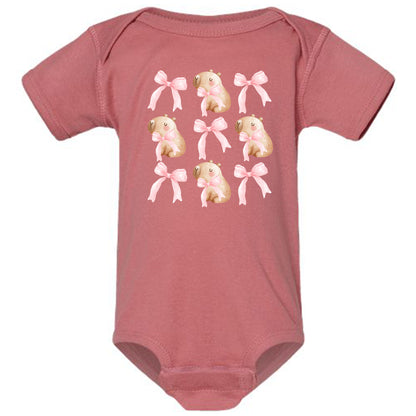 Cute Capybara with Pink Bows T-Shirt